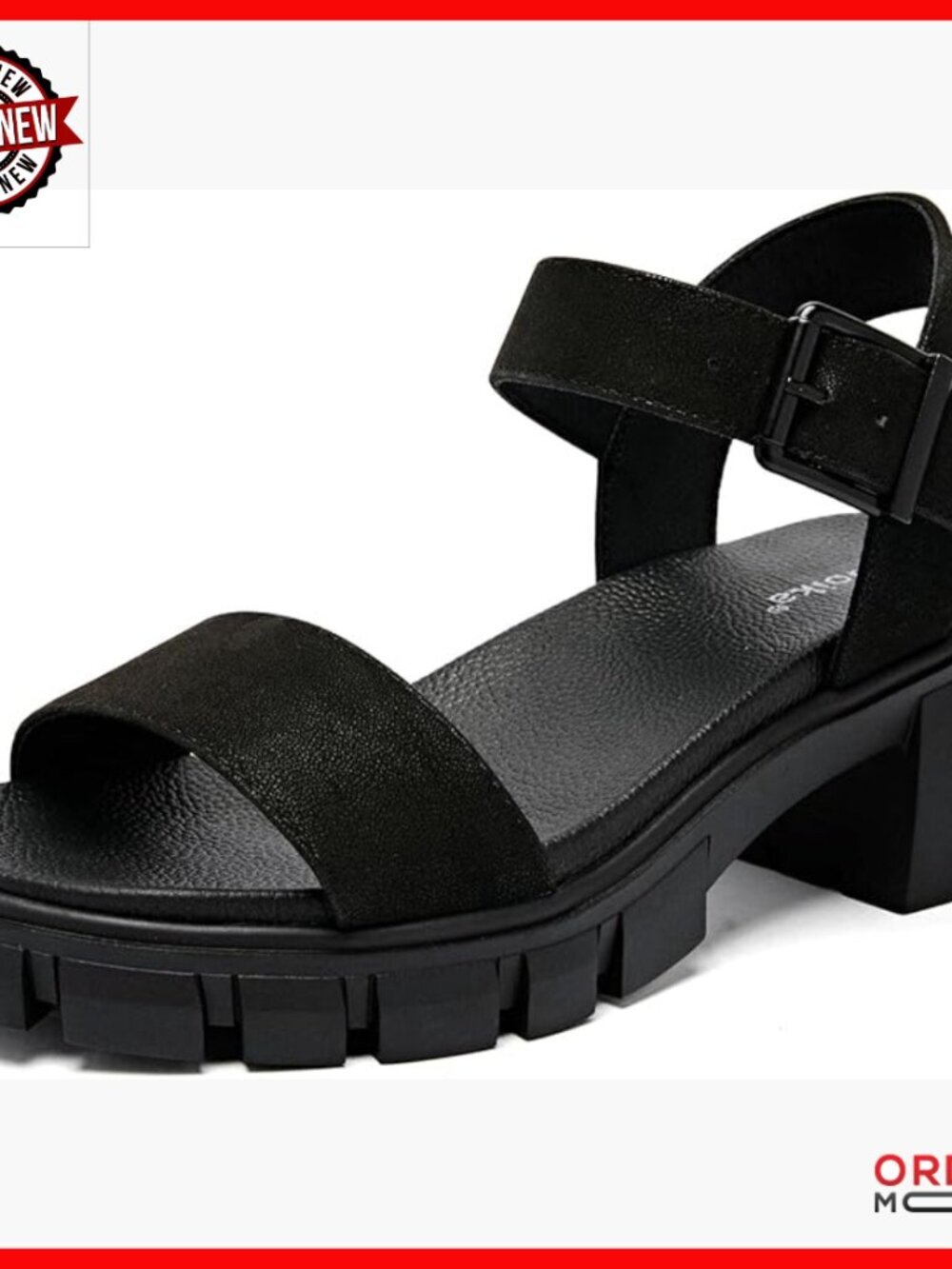 Wide Width Block Heel Open Toe Sandals with Platform Comfort